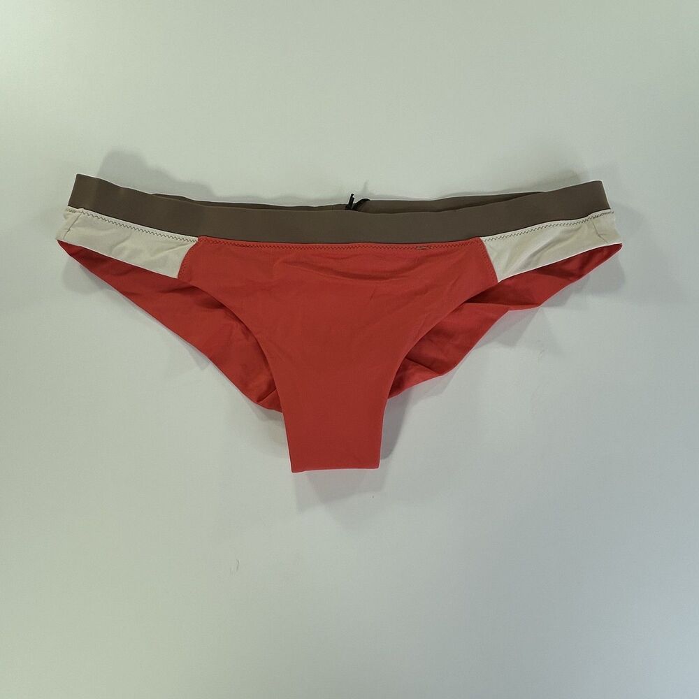 prAna Baja Bound Summer Wave Bikini Bottom Rose Fire Colorblock Size L NWT